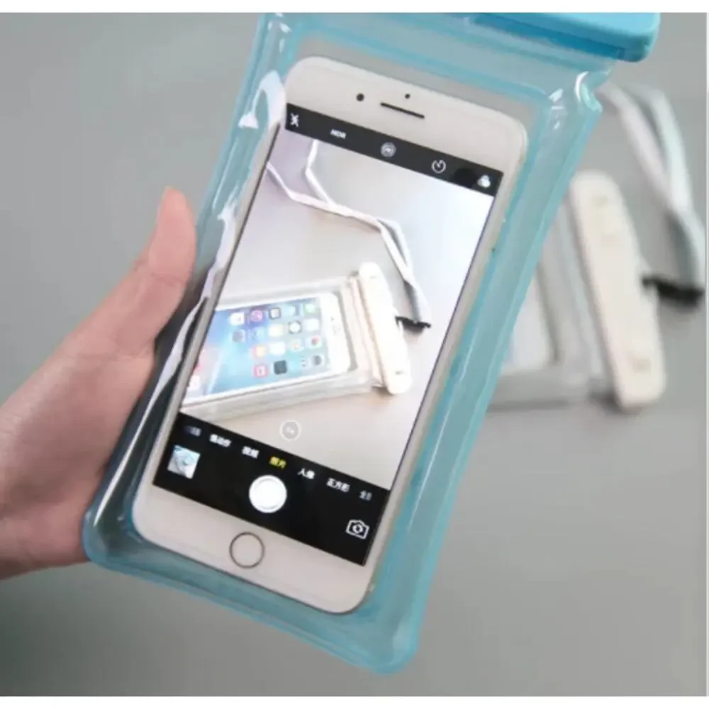 Mobile Phone Dry Bag Touch Screen Pouch, Transparent Floating Waterproof ~ Blue
